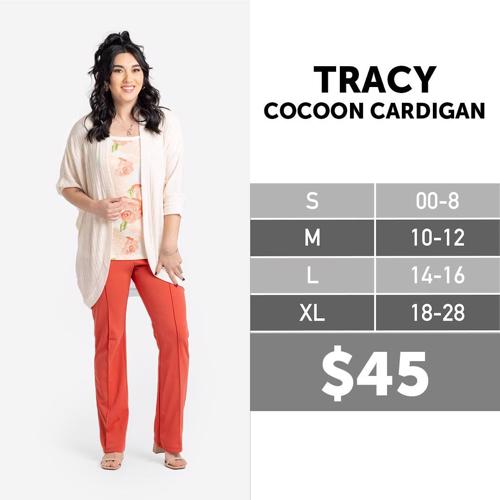 Tracy Cocoon Cardigan Size Chart